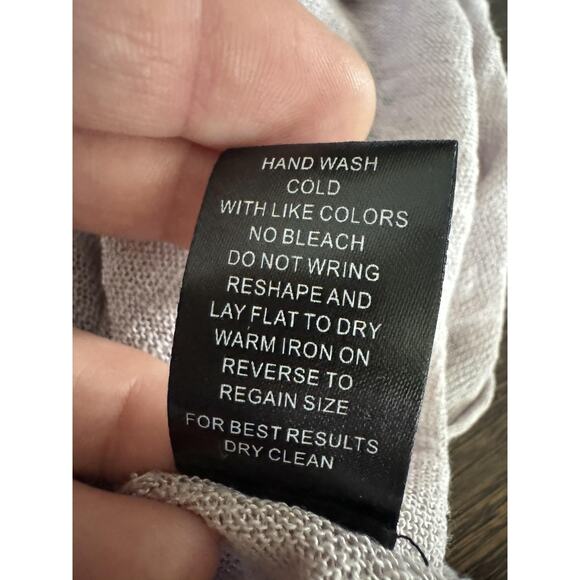 Lagenlook Sweater Tunic Womens OS S/M Pastel Purple Linen Drape Stella Carakasi - Picture 6 of 11